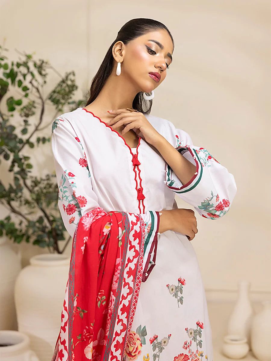 3PC UNSTITCHED BANA DORA PRINTED SUIT