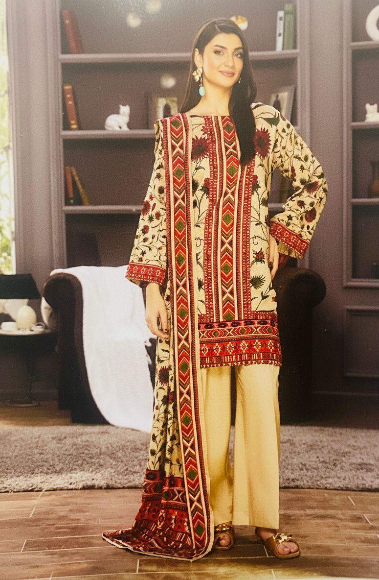 3 PC LINEN UNSTITCHED A30