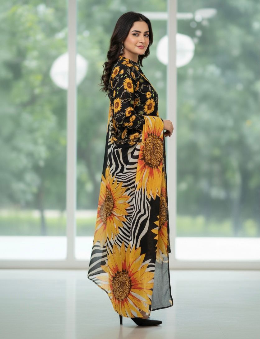 3PC Khaddar Printed Unstitched suit