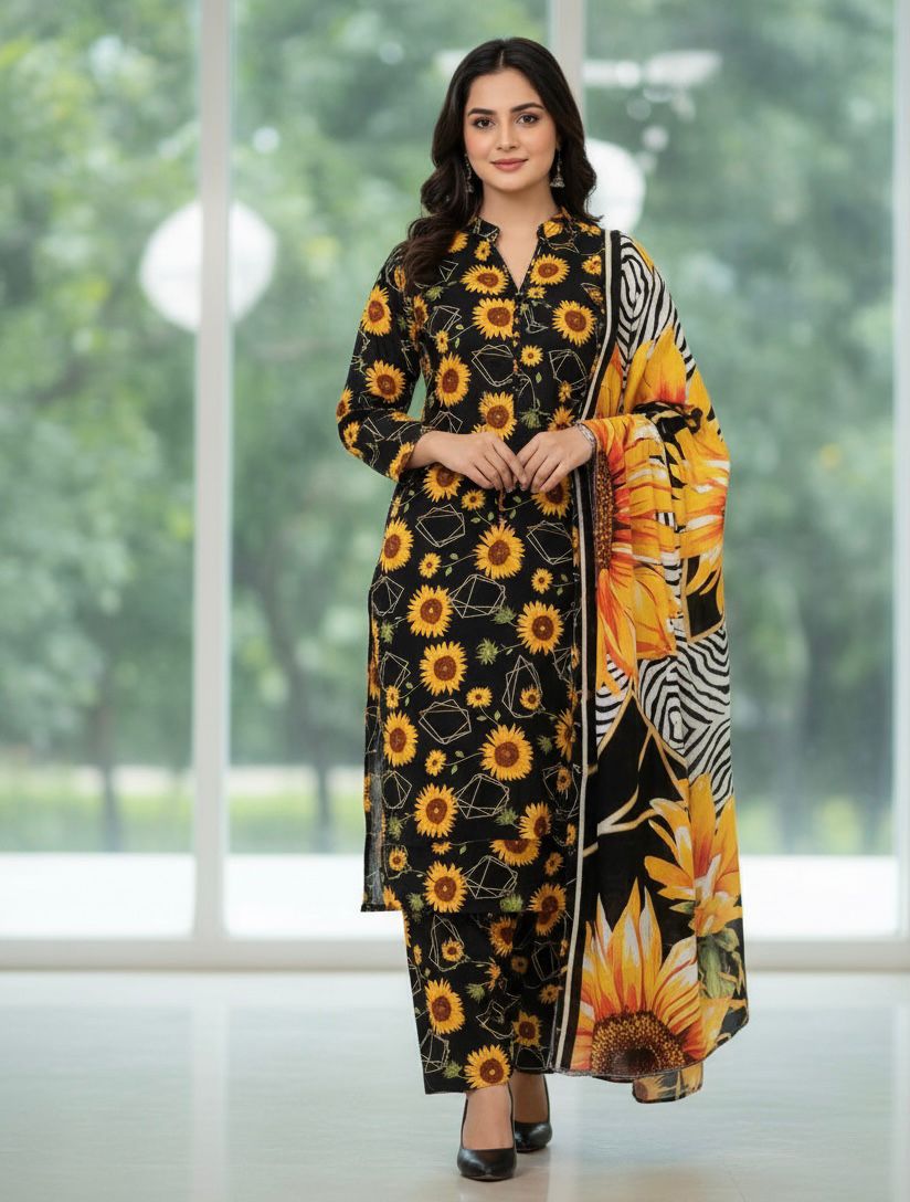 3PC Khaddar Printed Unstitched suit